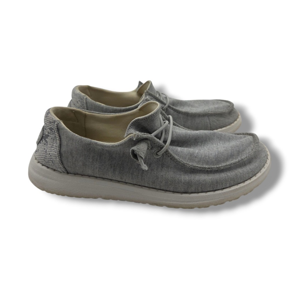 Hey Dude Wendy Stretch Fleece Shoes Womens 7 Glacier Gray Slip‎ On